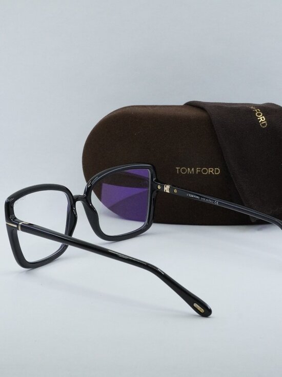 Tom Ford FT5813-B 001 Rectangle Eyeglasses 56mm - Black / Blue Light Block main image 4